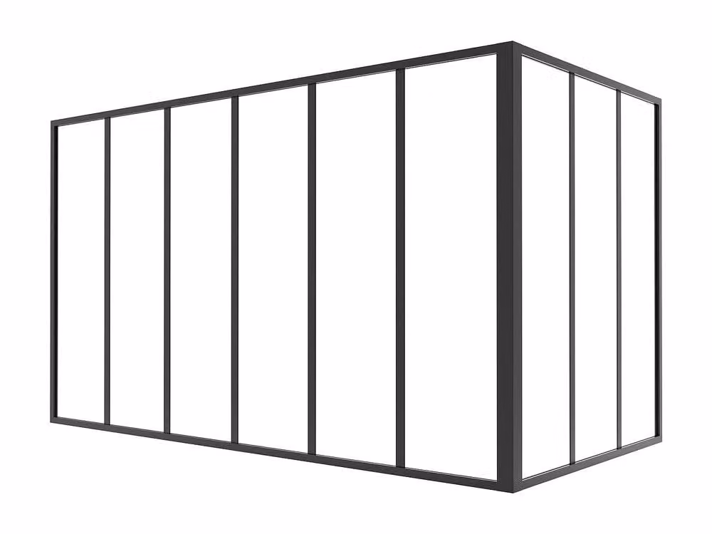 Vente-unique Industrial Corner Workshop Window in Black Powder-Coated Aluminium, W: 180 cm – 2