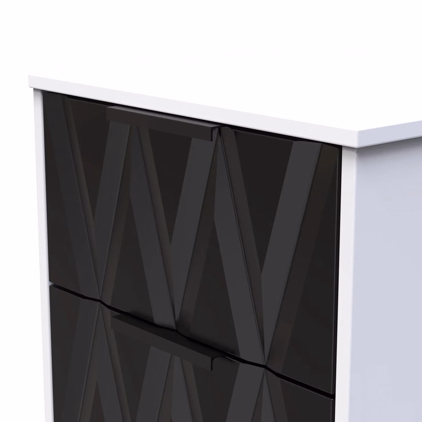 Ready Assembled 2 U Washington 2 Drawer Bedside Cabinet in Black and Gold – 2