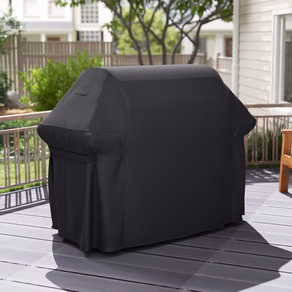 Costway Heavy Duty Waterproof PVC Gas Grill Cover with Dual Handles, Black, W/D/H: 132 x 100 x 66 cm – 7