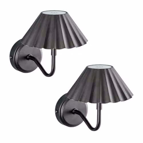 ValueLights Set of 2 Rechargeable Dimmable Touch Wall Lights in Black and Gold/Brass
