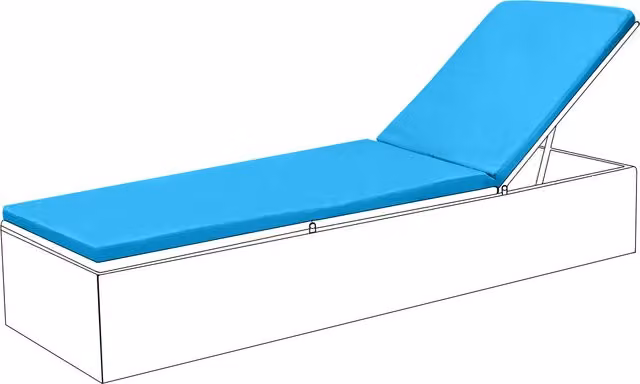 Gardenista Rectangular Outdoor Sun Lounger Cushion in Turquoise with Water Repellent Fabric