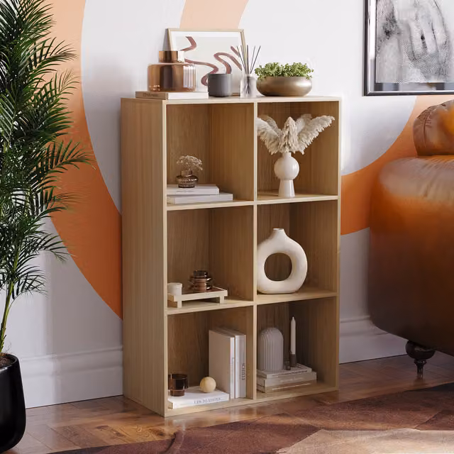 Vida Designs Durham 6 Cube Storage Unit in Oak Brown
