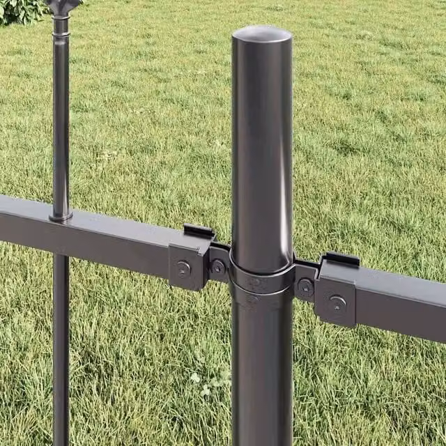 Berkfield Home Modern Grey Powder-Coated Steel Garden Fence with Pointy Top