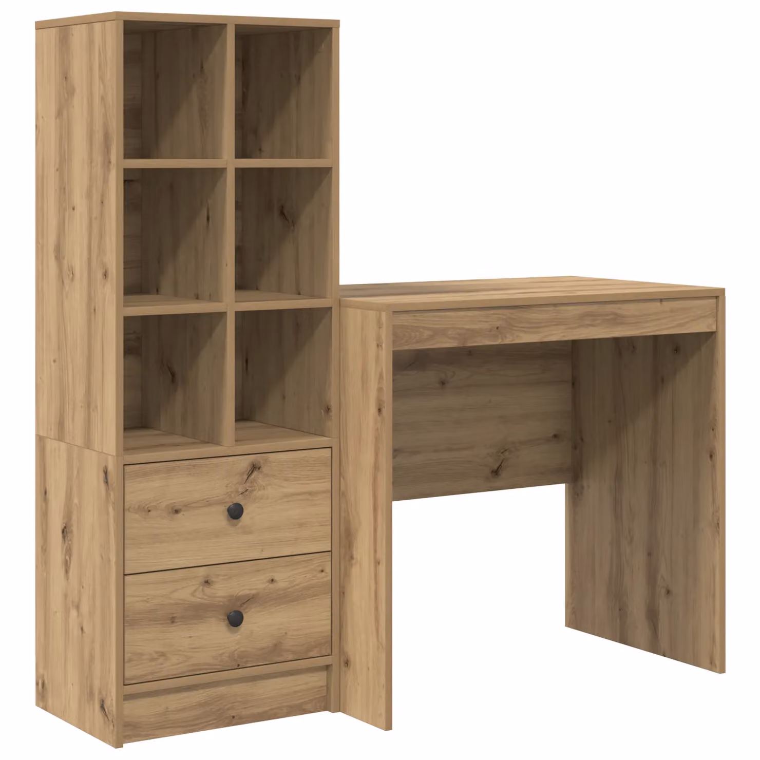 Berkfield Modern Writing Desk with Storage in Artisan Oak and Blue – 2