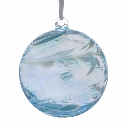 Sienna Glass Blue Handcrafted Round Glass Hanging Bauble Ornament – 2