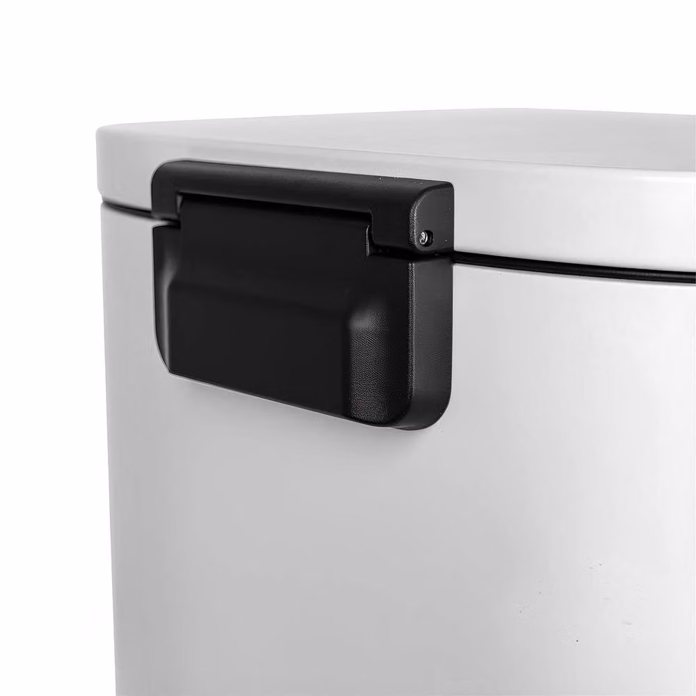 Harbour Housewares Square Stainless Steel Kitchen Pedal Bin with Soft Close and Removable Inner Bucket, White – 5