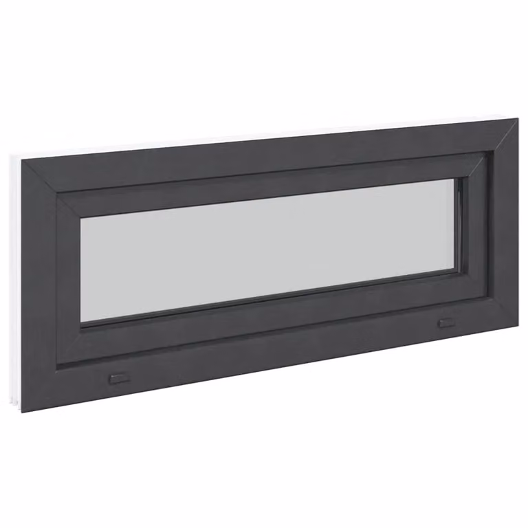Berkfield Home RISOR Triple Glazed Tilt and Turn Basement Window, Anthracite, W: 100 cm, H: 40 cm