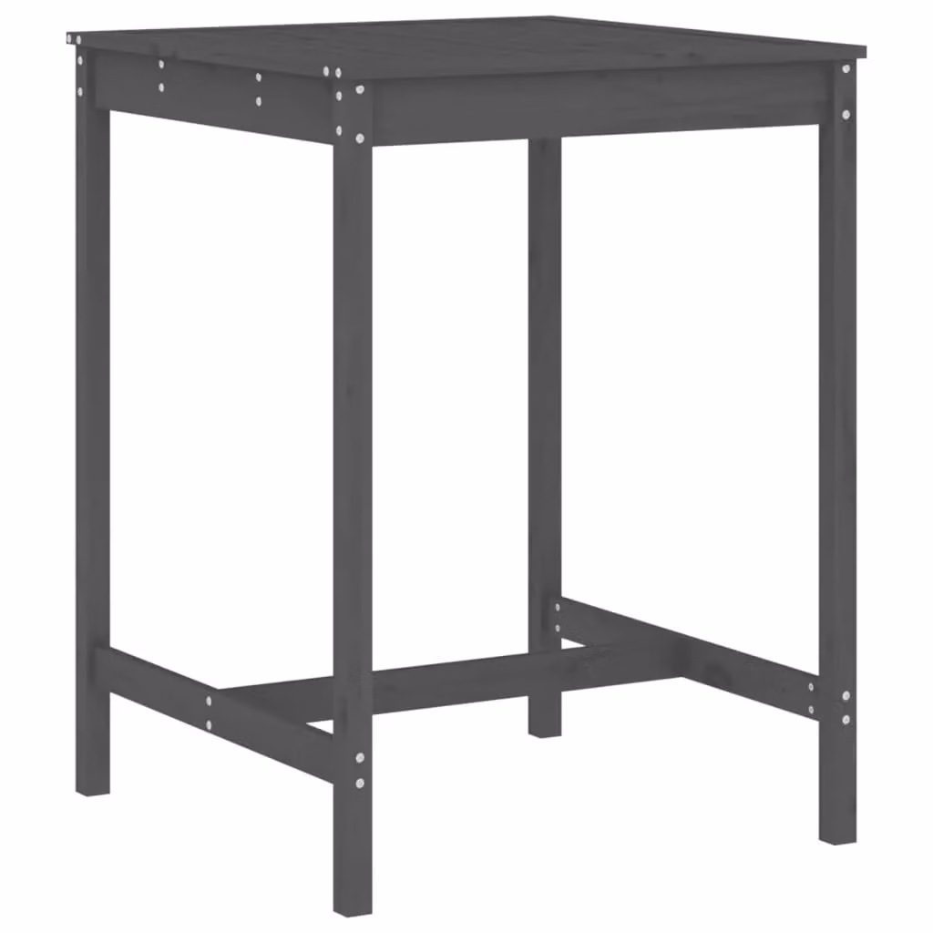 Berkfield Home 5 Piece Grey Solid Pine Wood Garden Bar Set – 4