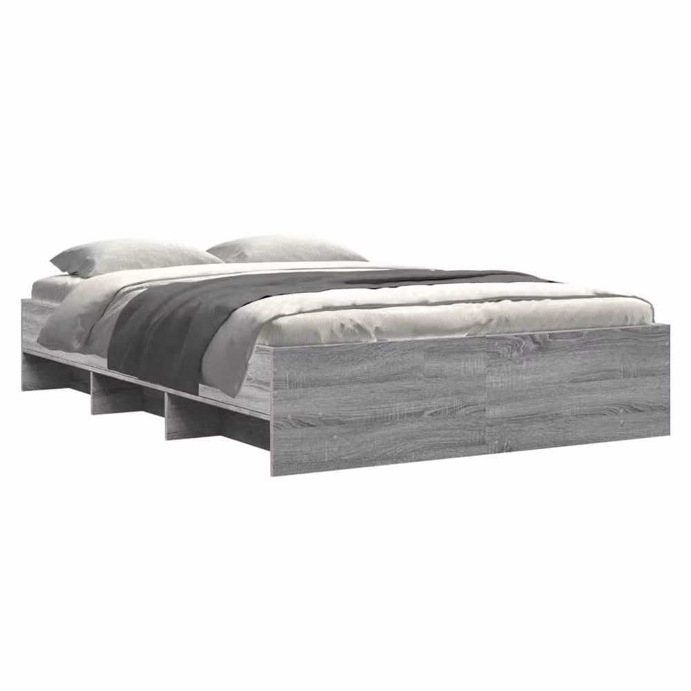 Berkfield Home Sonoma Small Double Wood Bed Frame, Grey, W/D/H: 120 x 190 x 35 cm – 3