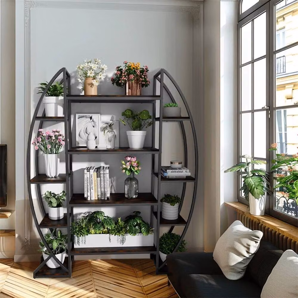 FLAVORA Industrial Plant Stand in Black, W/D/H: 125 x 30 x 177 cm – 3