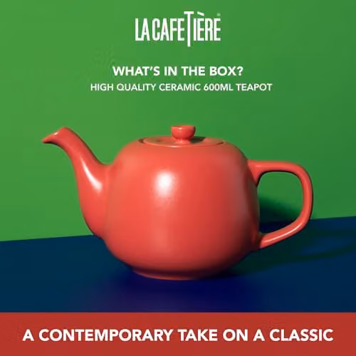 La Cafetière Red Ceramic Stoneware Teapot, 600ml – 2