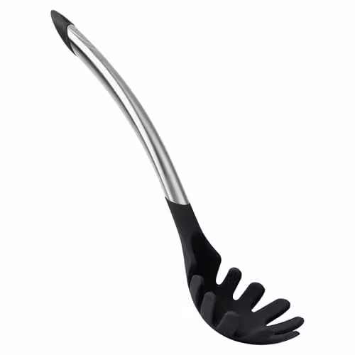Cuisipro Silicone and Stainless Steel Serving Spoon, Black, Length: 31 cm