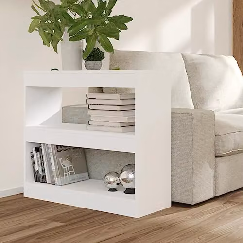 vidaXL White MDF Book Cabinet and Room Divider, W/D/H: 80 x 30 x 72 cm – 2