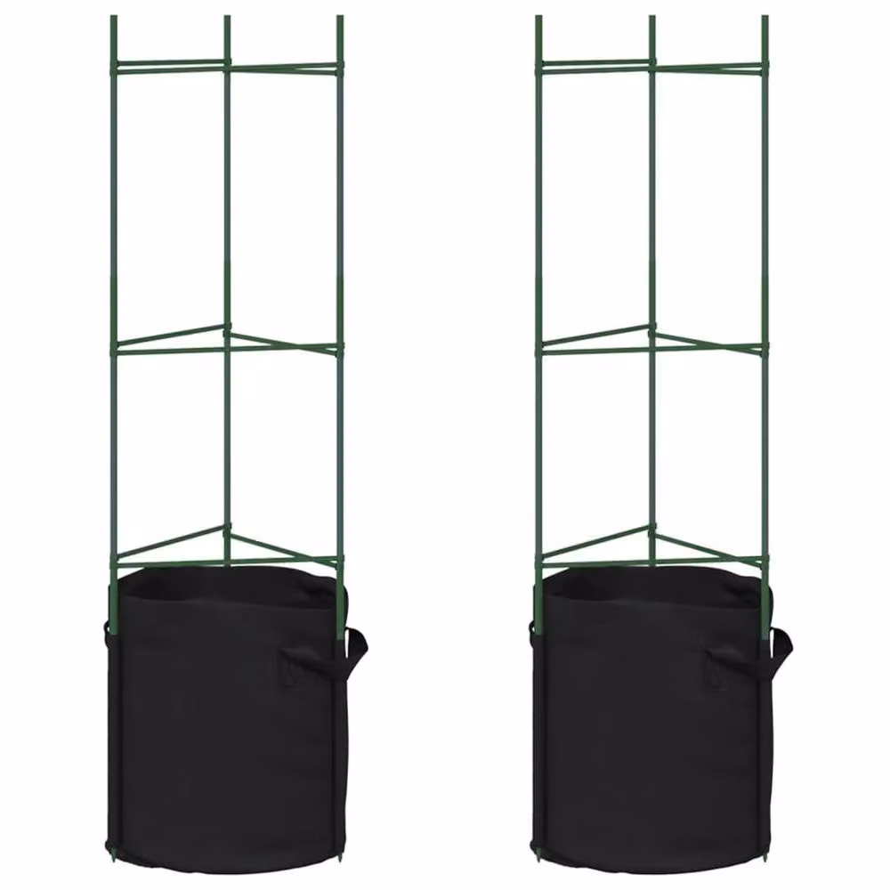 Berkfield Home Tomato Cage with Plant Bag, 2 Pack, Green Steel and Plastic Support for Vegetable Gardens, Height: 116 cm – 3