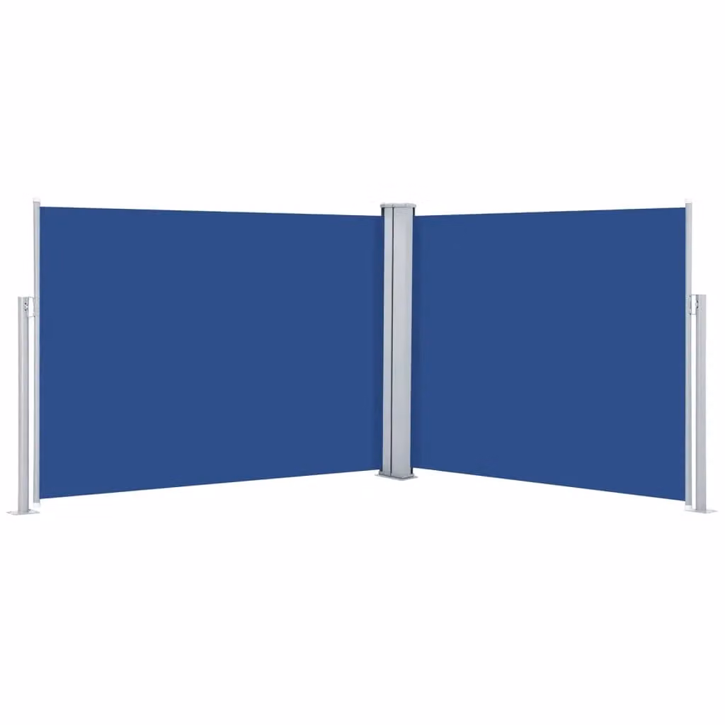 Berkfield Home Blue Retractable Polyester Side Awning W/H: 140 x 1000 cm – 2