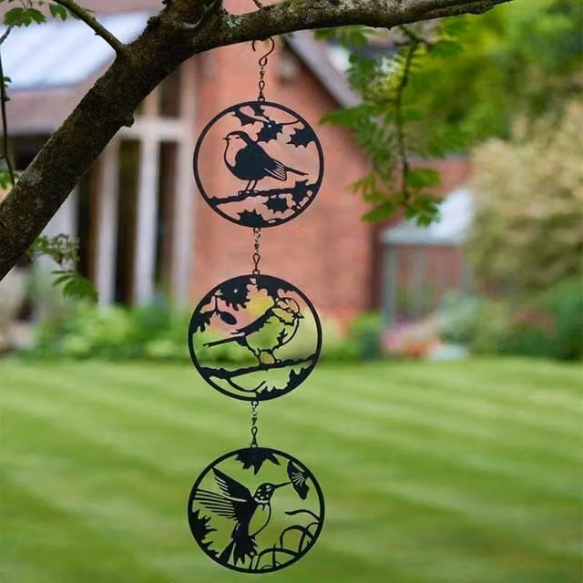 Marco Paul Black Metal Hanging Bird Pendant Garden Decoration – 1