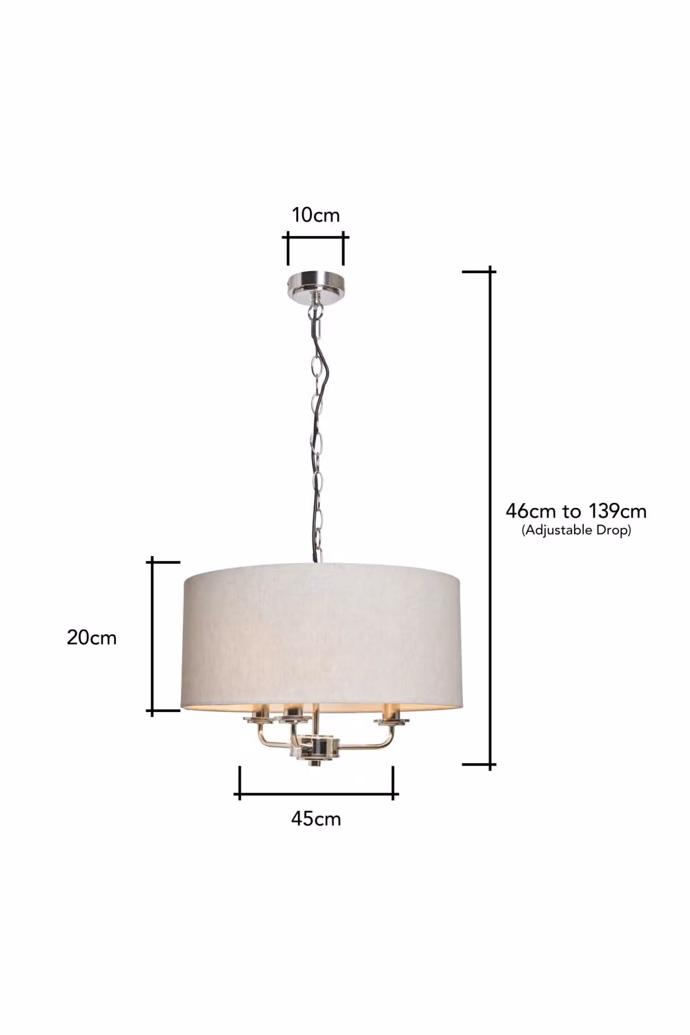BHS Lighting Henry Modern Cylinder Pendant Ceiling Light in Silver and Grey – 2