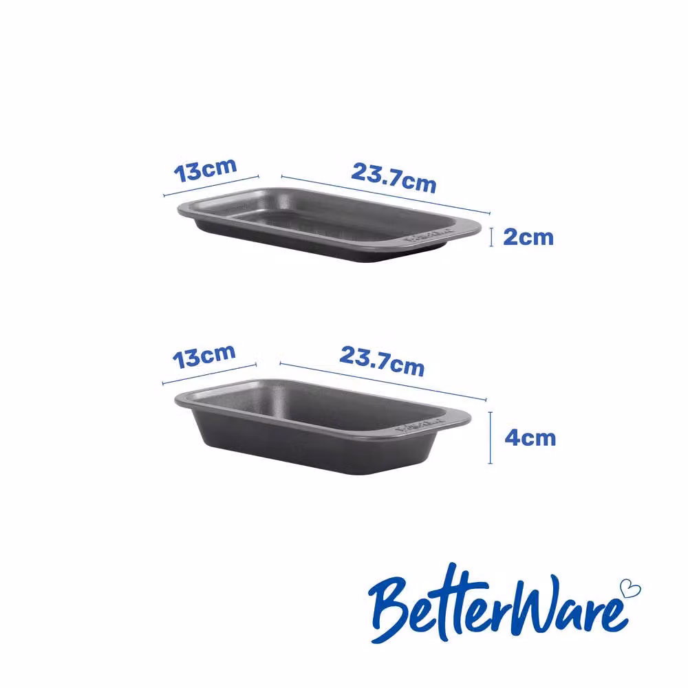 Betterware Stack Ease 2 Piece Small Roaster and Tray Set in Grey, includes 1 x 24cm Slim Roaster and 1 x 24cm Slim Oven Tray – 3