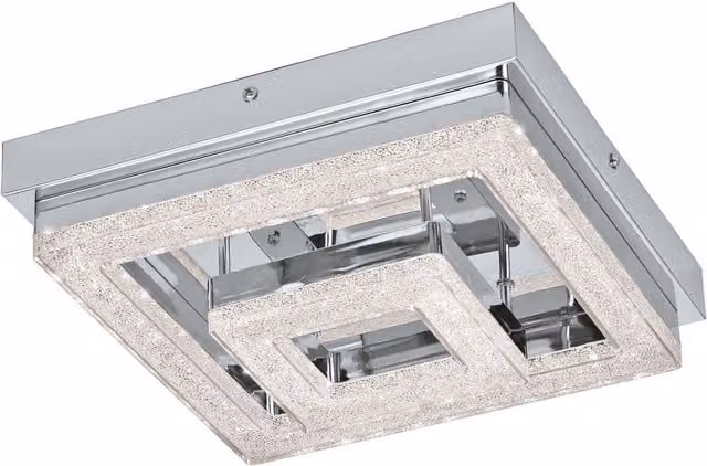 Loops LED Wall and Ceiling Light with Chrome Shade and Crystal Accents, 12W, Warm White