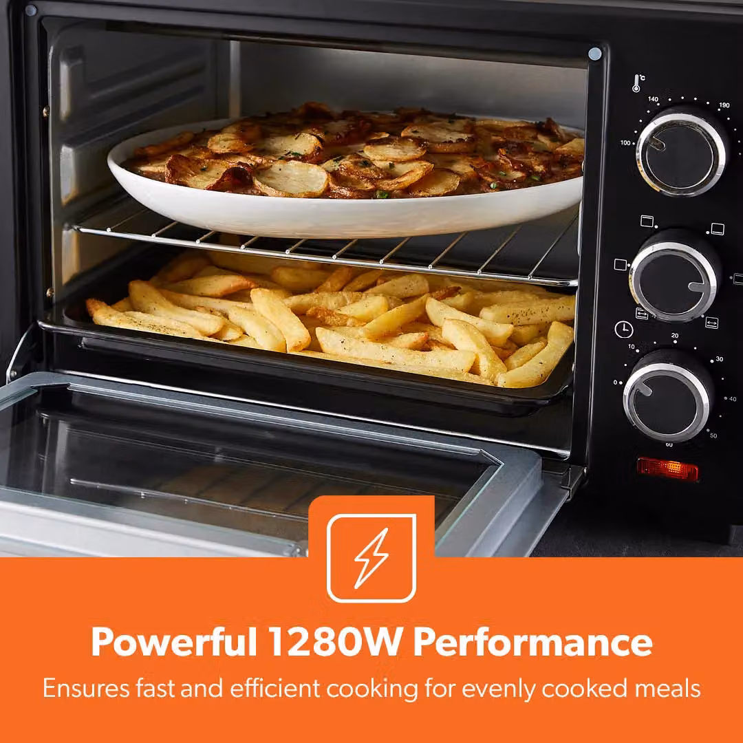 Geepas 19L Electric Mini Oven with Rotisserie, 1280W, 6 Functions, Black – 3