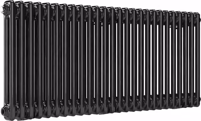 Lux Heat Horizontal 2-Column Steel Radiator in Black Nickel Lacquer, W: 119.0 cm, H: 50.0 cm