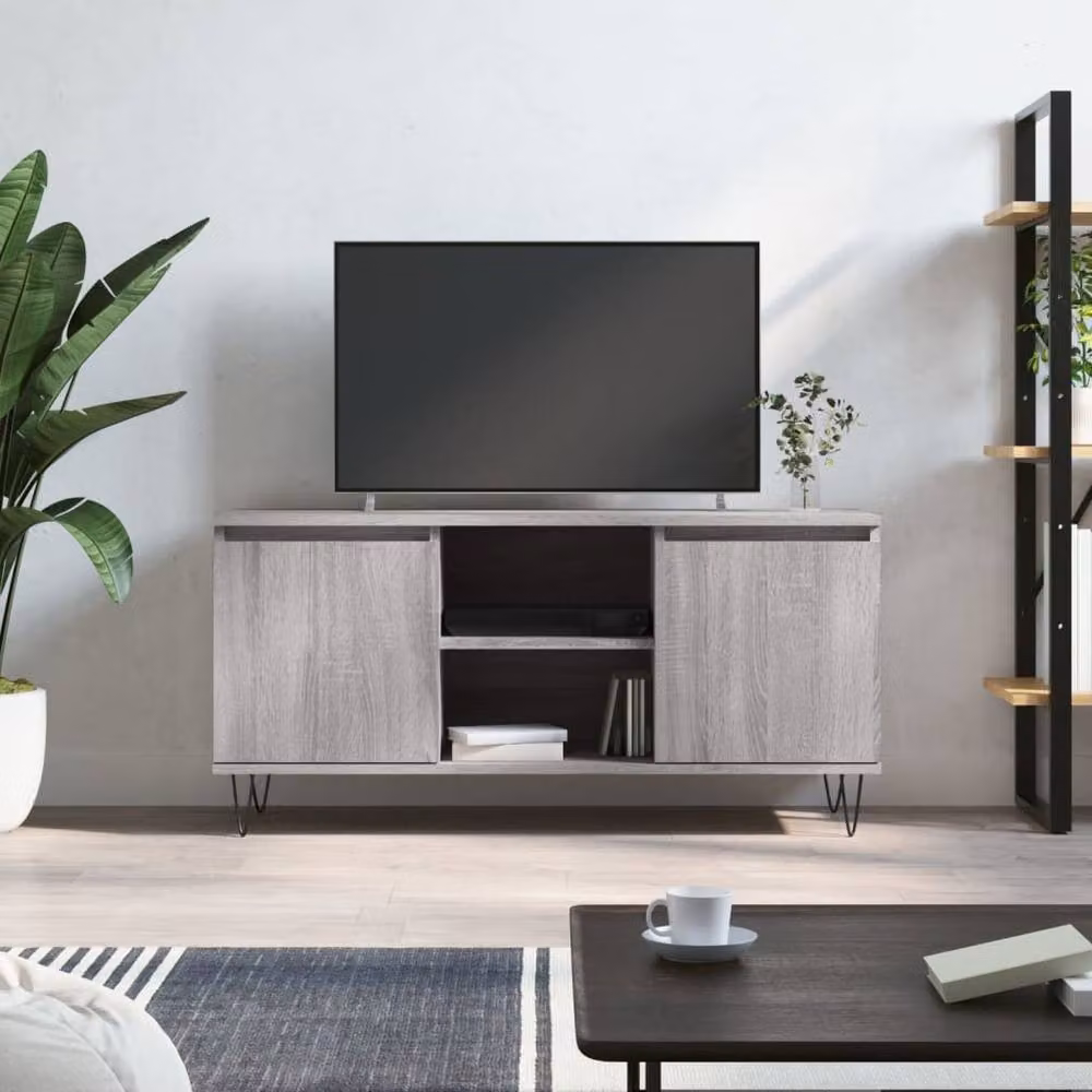 Berkfield Home Grey Sonoma TV Cabinet in Engineered Wood W/D/H: 104 x 35 x 50 cm – 2