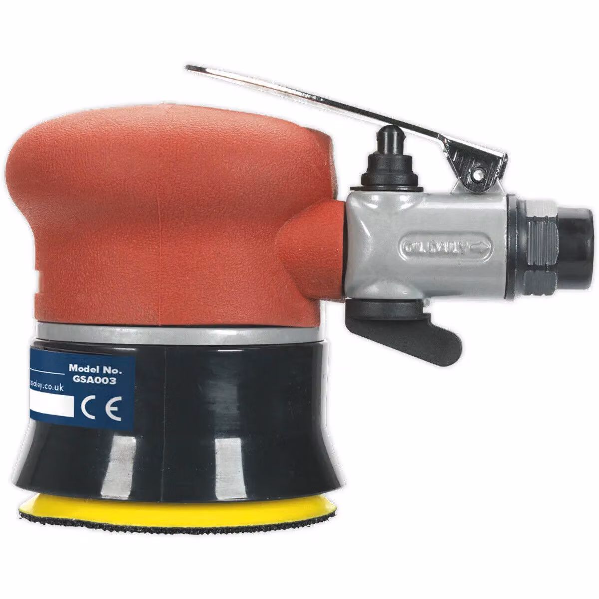 Loops 75mm AIR Orbital Palm Sander - Red/Multicolour - Pneumatic Variable Speed with 1/4" BSP Hook & Loop Backing Pad – 3