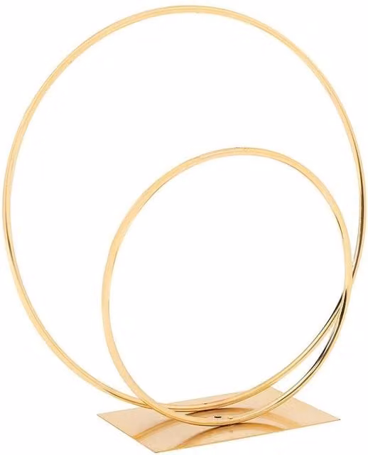 KORVIXA Gold Metal Wedding Arch Hoop Circle Flower Display Stand, W 100 cm x H 100 cm