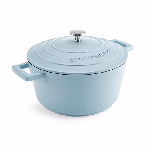 MasterClass Cast Aluminium Casserole Dish, Sky Blue, 24cm, 4 Litre – 1