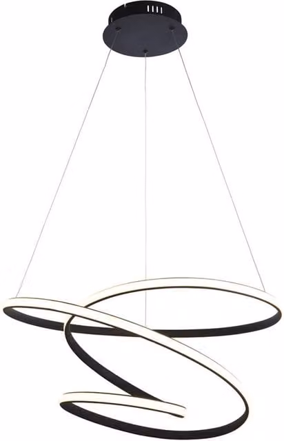 Loops LED Ceiling Pendant Light Fitting in Black and White with Dimmable Warm White Light – 1