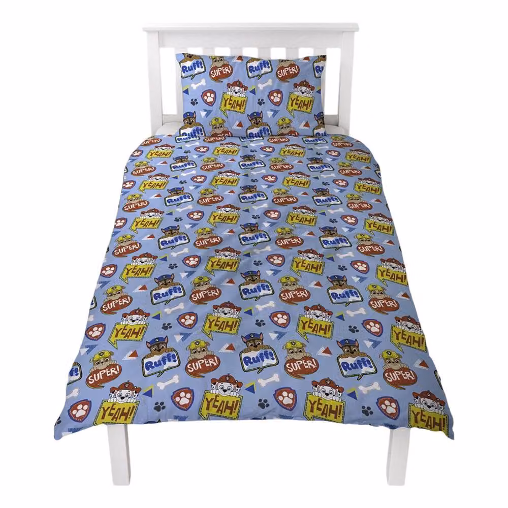 Paw Patrol Reversible Microfibre Duvet Cover and Pillowcase Set, Multicolour, W: 90 cm, L: 200 cm – 2