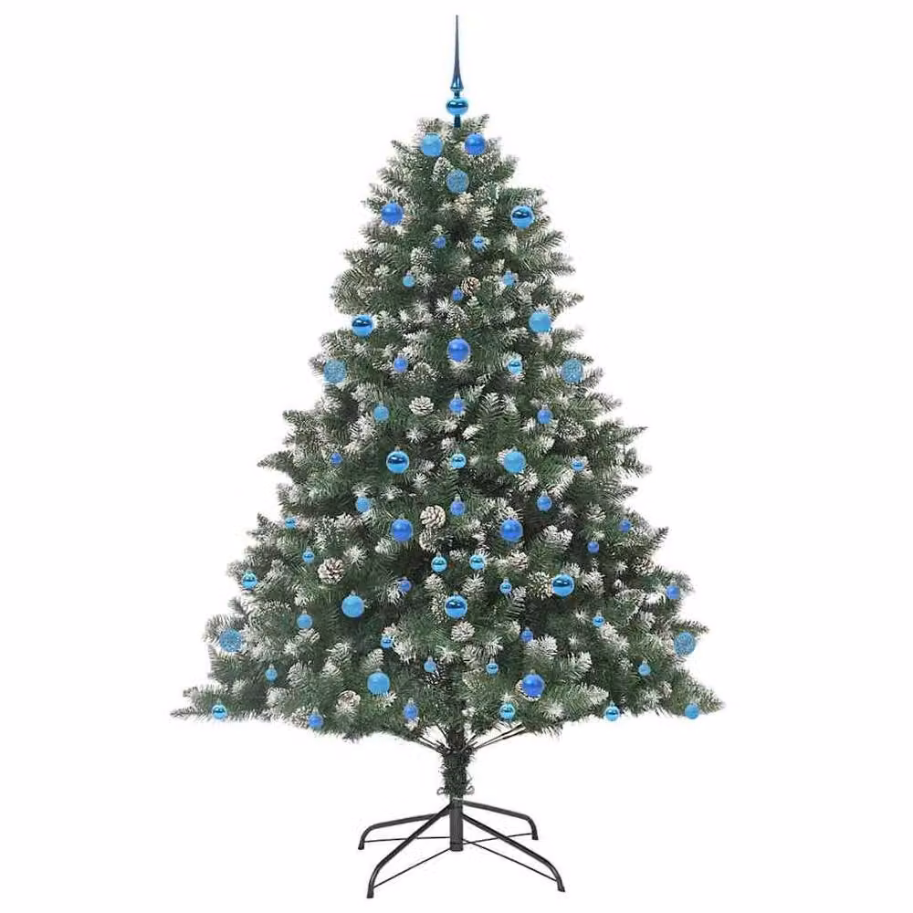 Berkfield Home Green Artificial Christmas Tree with Stand, W/D/H: 140 x 140 x 210 cm – 3