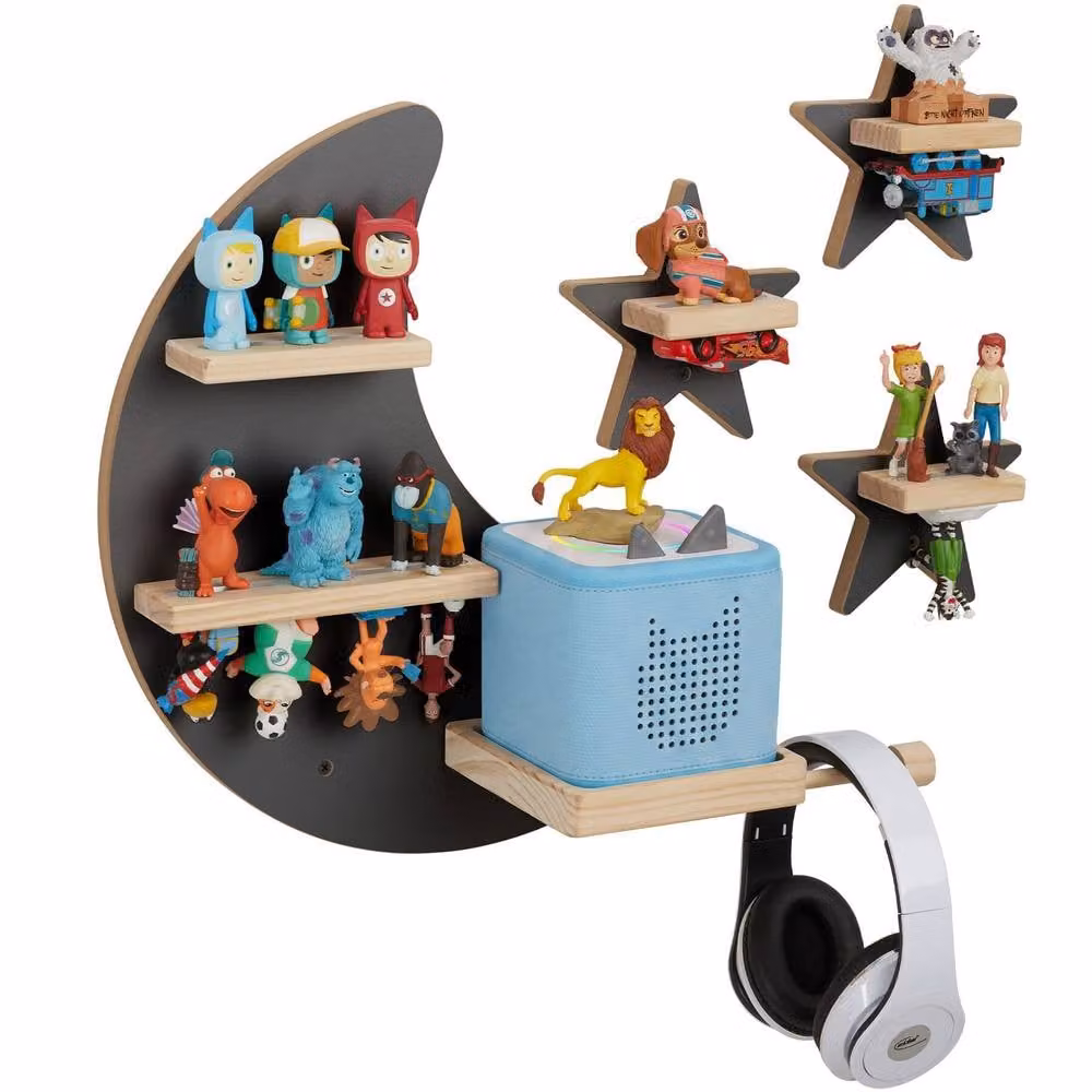 tectake Mylittlestory Star Wall Shelf for Tonies in Dark Grey – 2