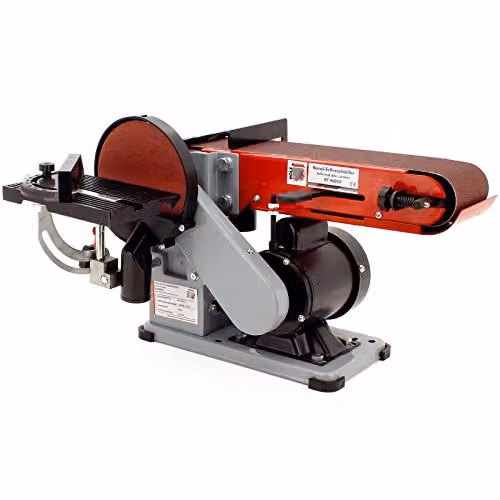 Holzmann Maschinen BT46ECO_230V Benchtop Belt and Disc Sander, 350W, 150mm, Red/Multicolour