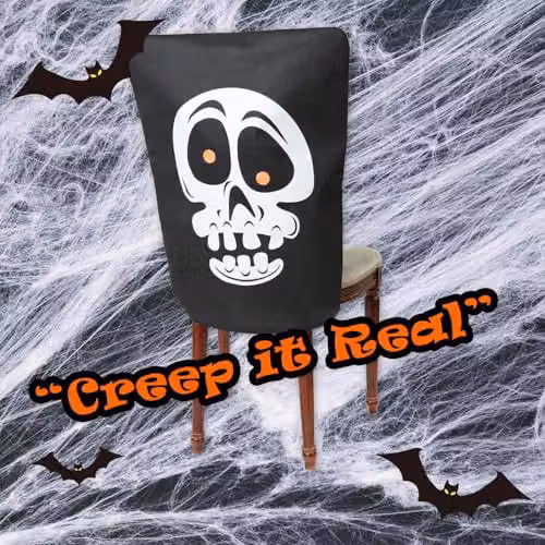 VFM e-Store Halloween Party Dining Chair Covers, Black, W/D/H: 65 x 50 x 50 cm – 6
