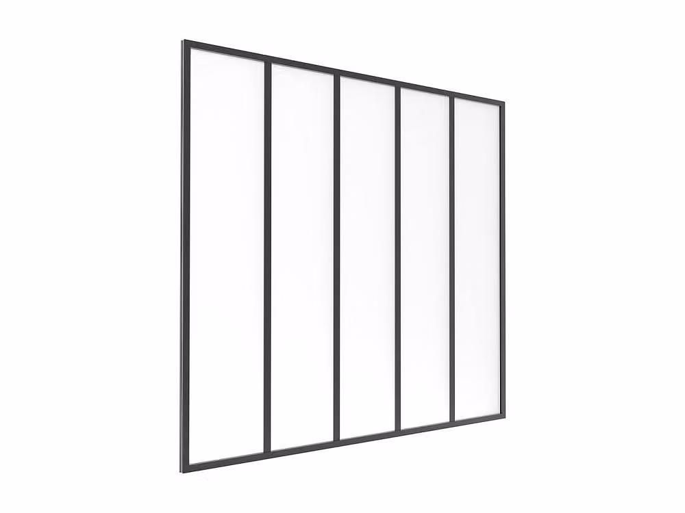 Vente-unique Studio Aluminium and Frosted Glass Roof in Black, W: 150 cm, D: 130 cm – 2