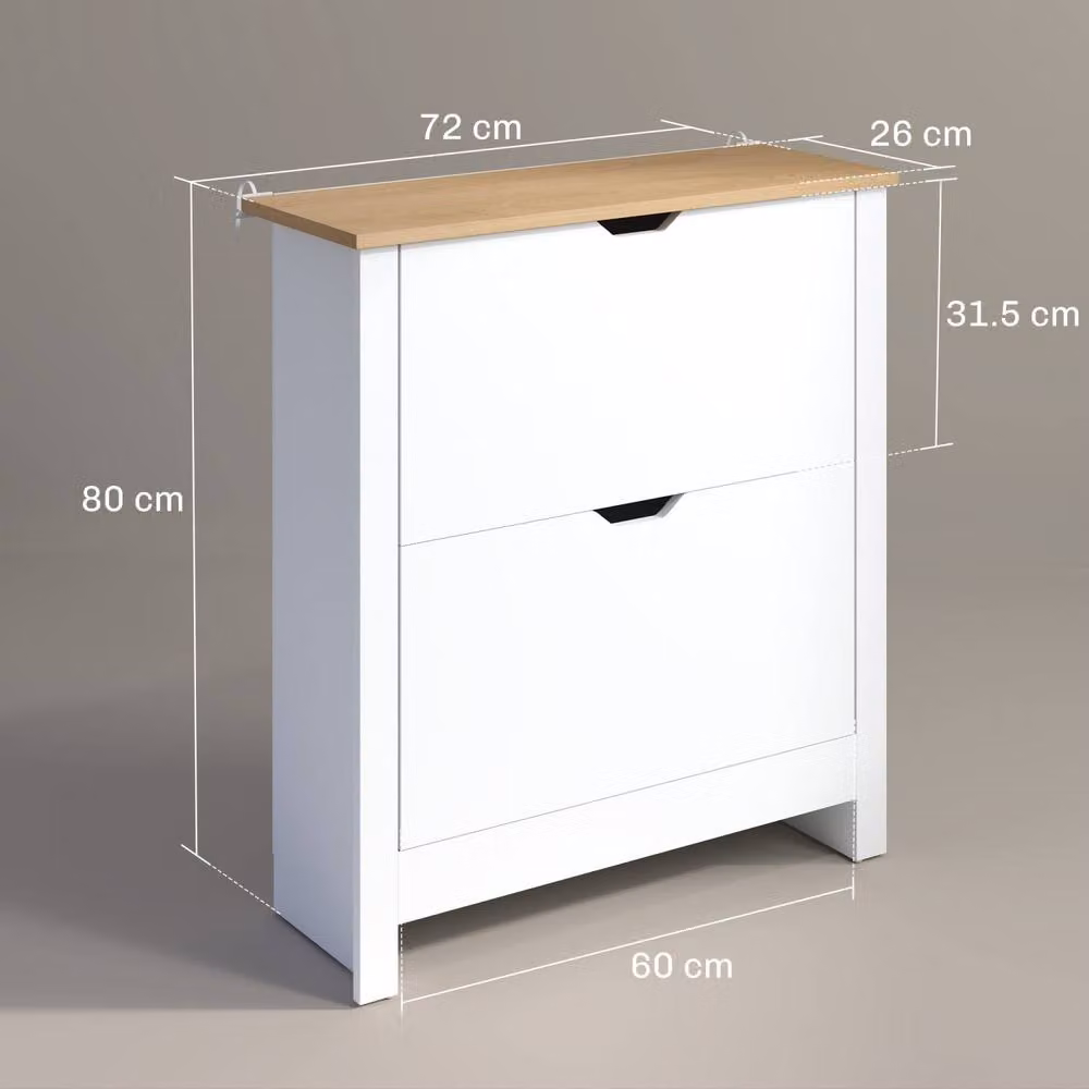 Wyld Haus Sakeno Slim High Gloss White Shoe Cabinet with 2 Tilting Compartments – 2