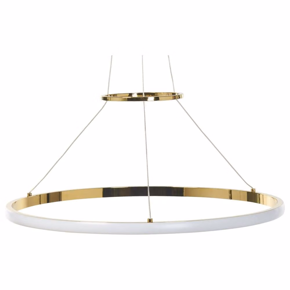 Wyld and Coco Gold Ring Pendant Lamp with Integrated LED Rings in Gold/Brass Metal – 2