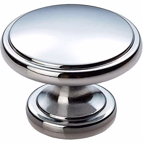 Loops Ring Domed Cupboard Door Knob in Polished Chrome