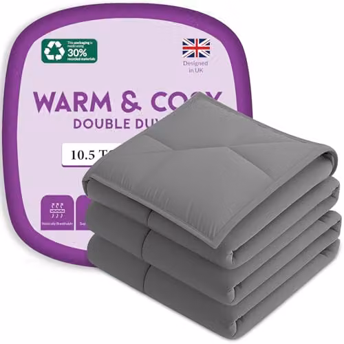 Pamposh Double Microfibre Coverless Duvet, 10.5 Tog, Grey, 200 x 200 cm – 2