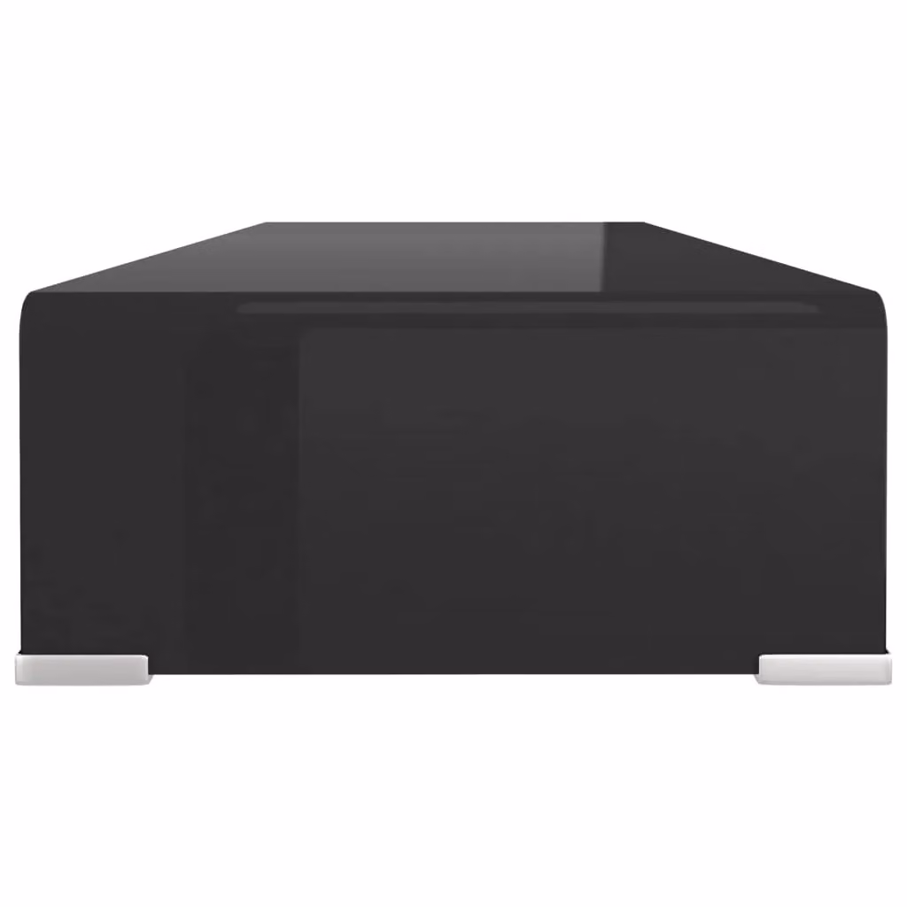 Berkfield Home Black Glass TV Stand and Monitor Riser, W/D/H: 80 x 30 x 13 cm – 3