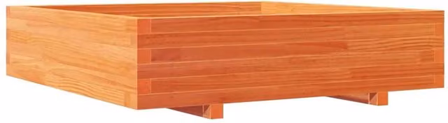 Berkfield Home Brown Solid Wood Pine Garden Planter Tub W/D/H: 100 x 100 x 26.5 cm