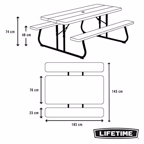 LIFETIME 6 ft Picnic Table in Brown – 3