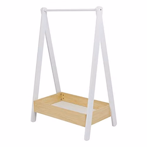 Liberty House Toys White and Pine Wooden Kids Dressing Rail Unit, H x W x D: 98.5 x 64.5 x 42 cm – 2