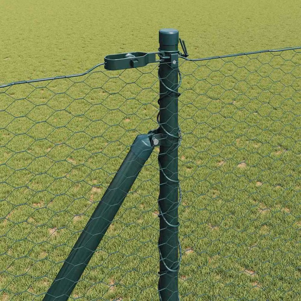 Berkfield Home Green Powder-Coated Steel Hexagon Fence, H: 1.5 m x L: 50 m – 3
