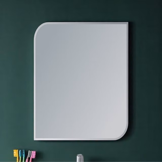 Islington Rectangular Bevelled Edge Bathroom Mirror in Silver, Width: 45 cm