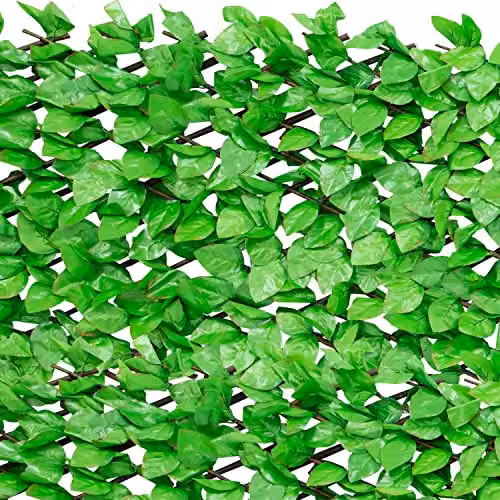 GardenKraft Artificial Ivy Leaf Hedge Privacy Screen, Green, W: 260 cm, H: 70 cm, D: 0 cm – 6