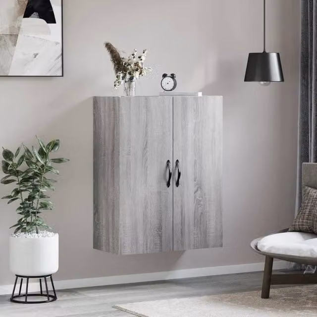Berkfield Home Wall Mounted Grey Sonoma Cabinet W/D/H: 69.5 x 34 x 90 cm – 1