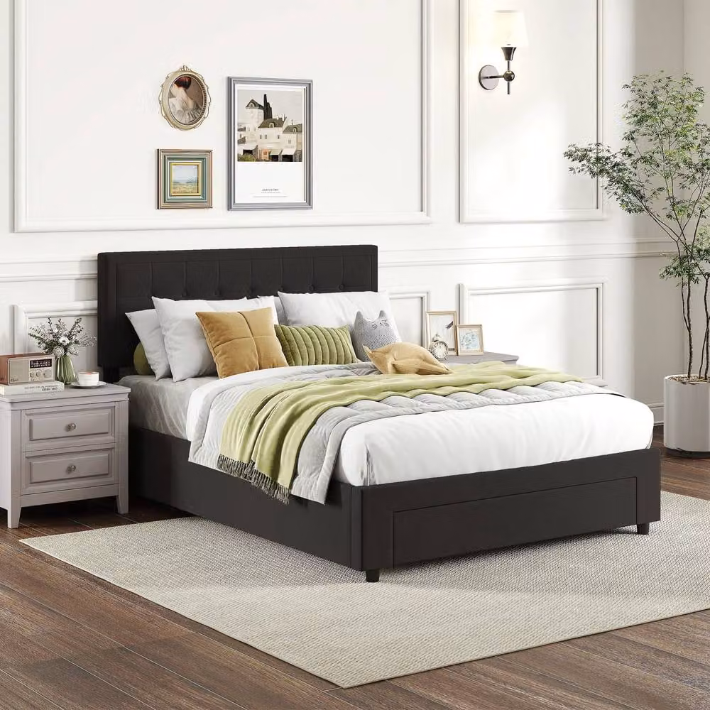 Wyld Haus Mora 4FT6 Double Ottoman Bed Frame in Black Velvet with Lift Up Base Storage – 9