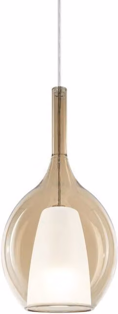 Netlighting Kalique Il Amber Globe Dome Pendant Ceiling Light with 18 cm Diameter and E27 Socket